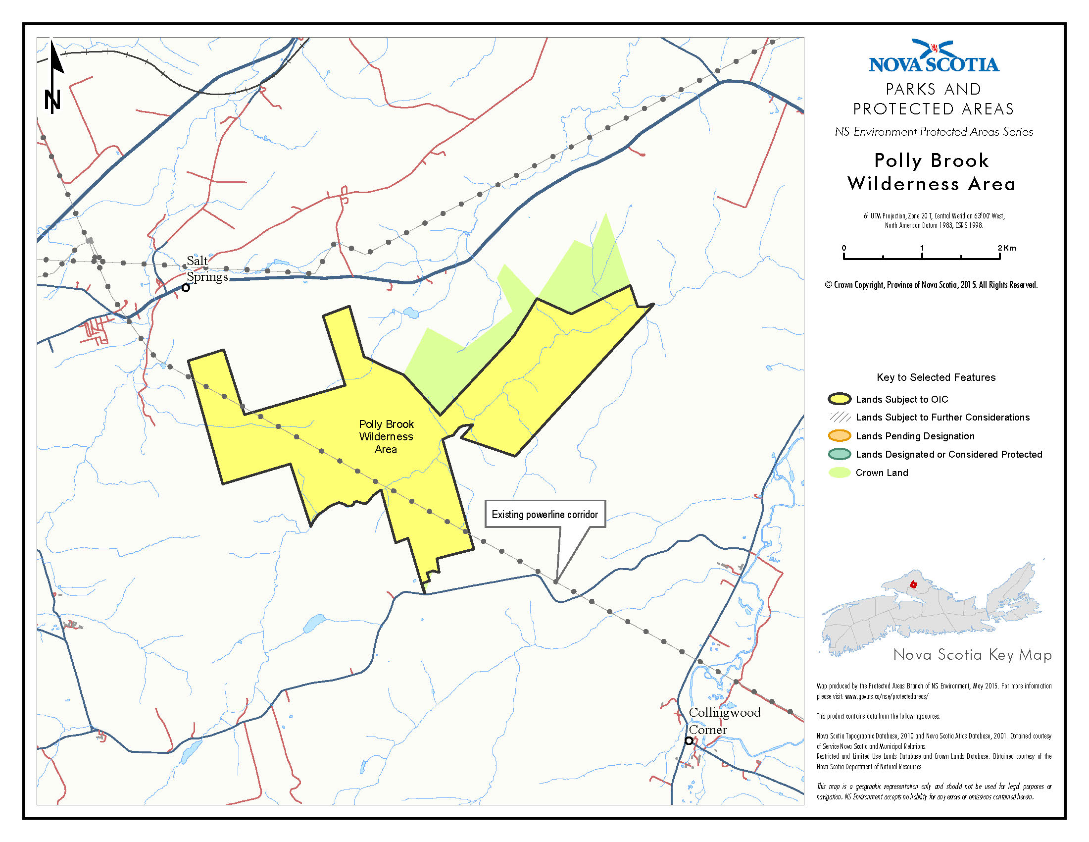 Approximate boundaries of Polly Brook Wilderness Area